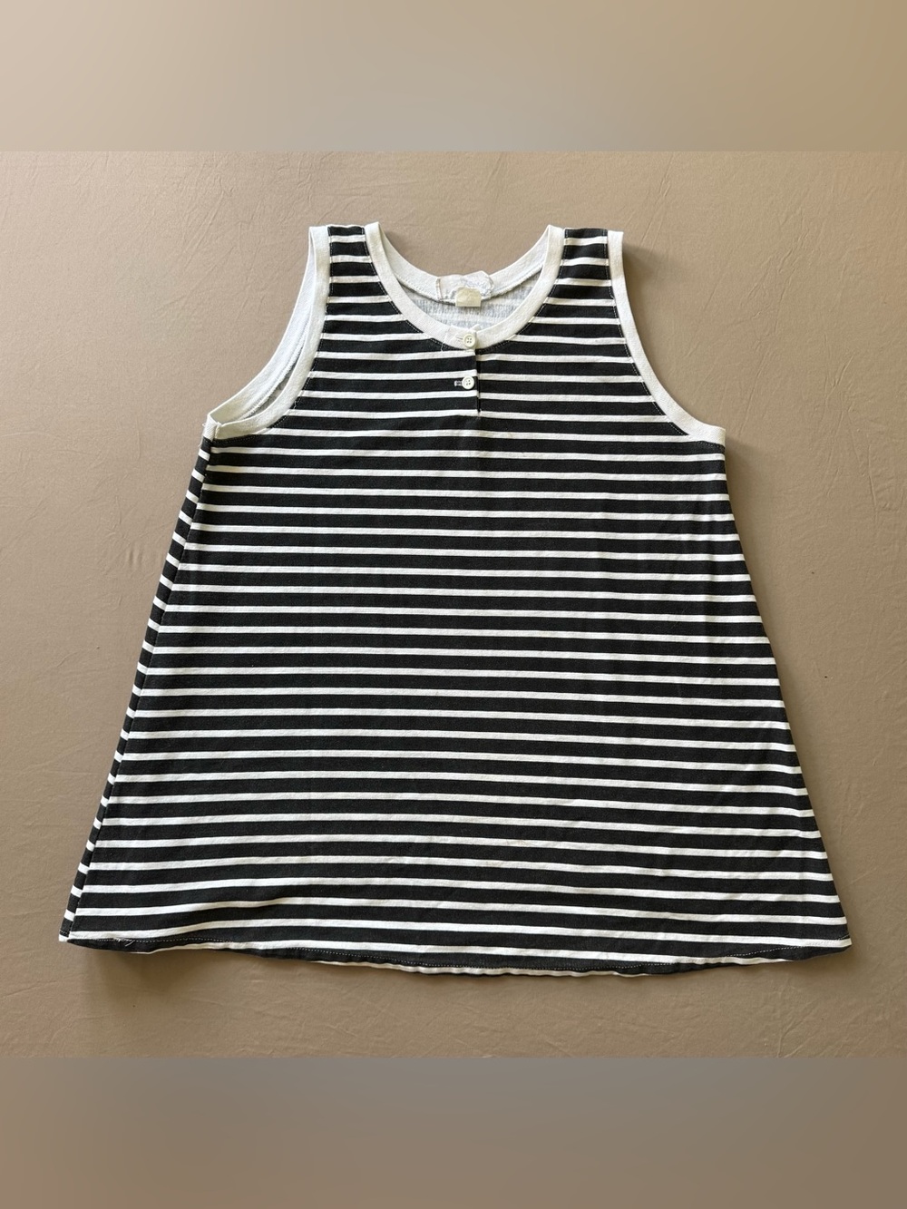 Vintage 80s Reference Point By Dray striped Relaxed Fit henley tank top